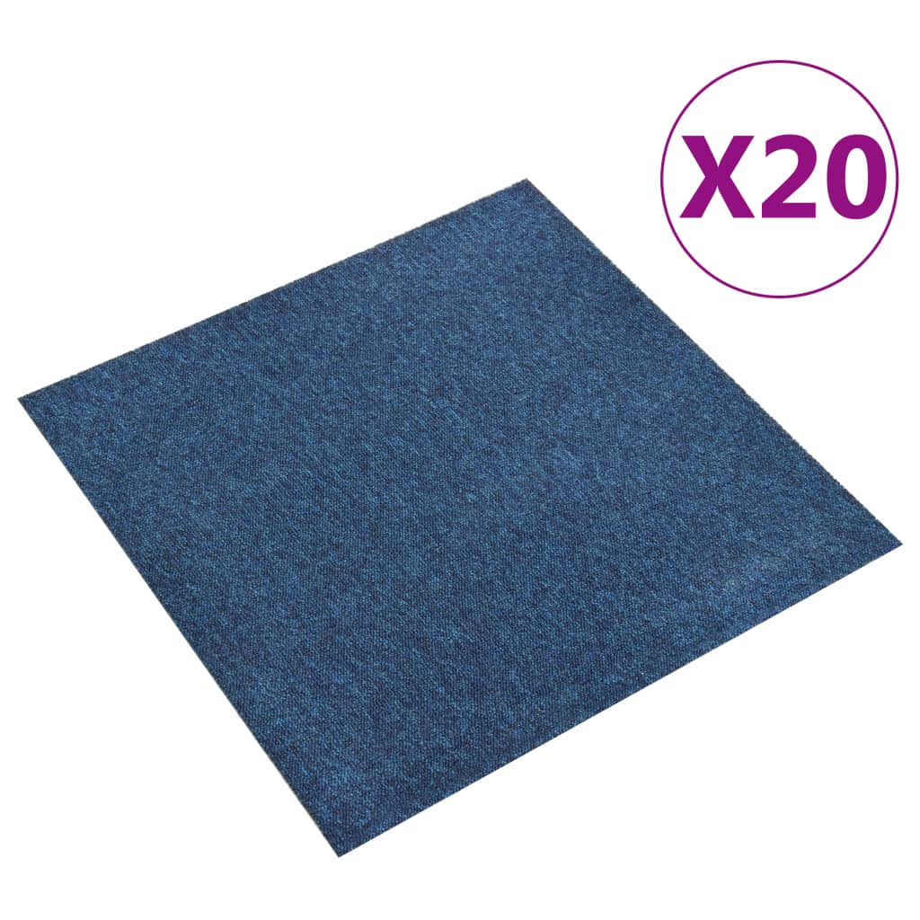 Dalles de tapis de sol 20 pcs 5 m² 50x50 cm Bleu foncé Tapis & revêtements de sol vidaXL