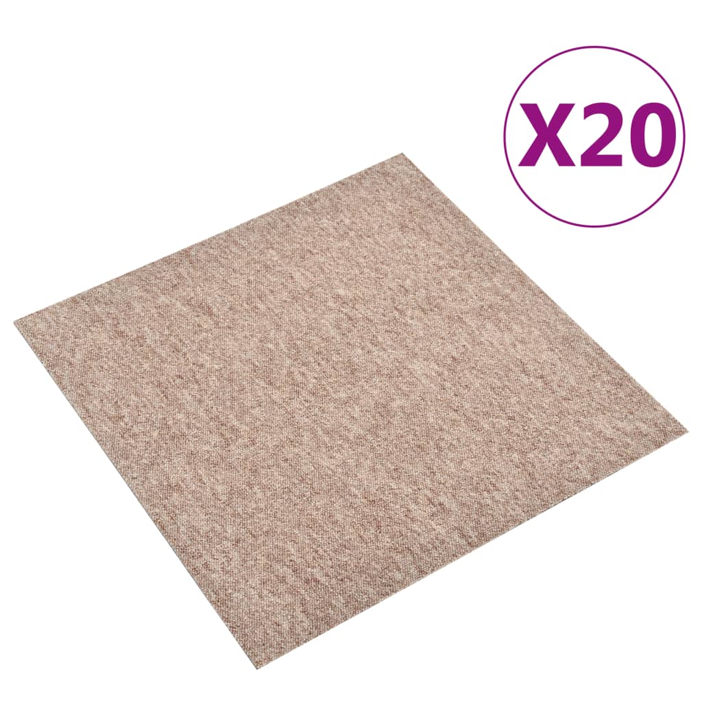 Dalles de tapis de sol 20 pcs 5 m² 50x50 cm Beige Tapis & revêtements de sol vidaXL