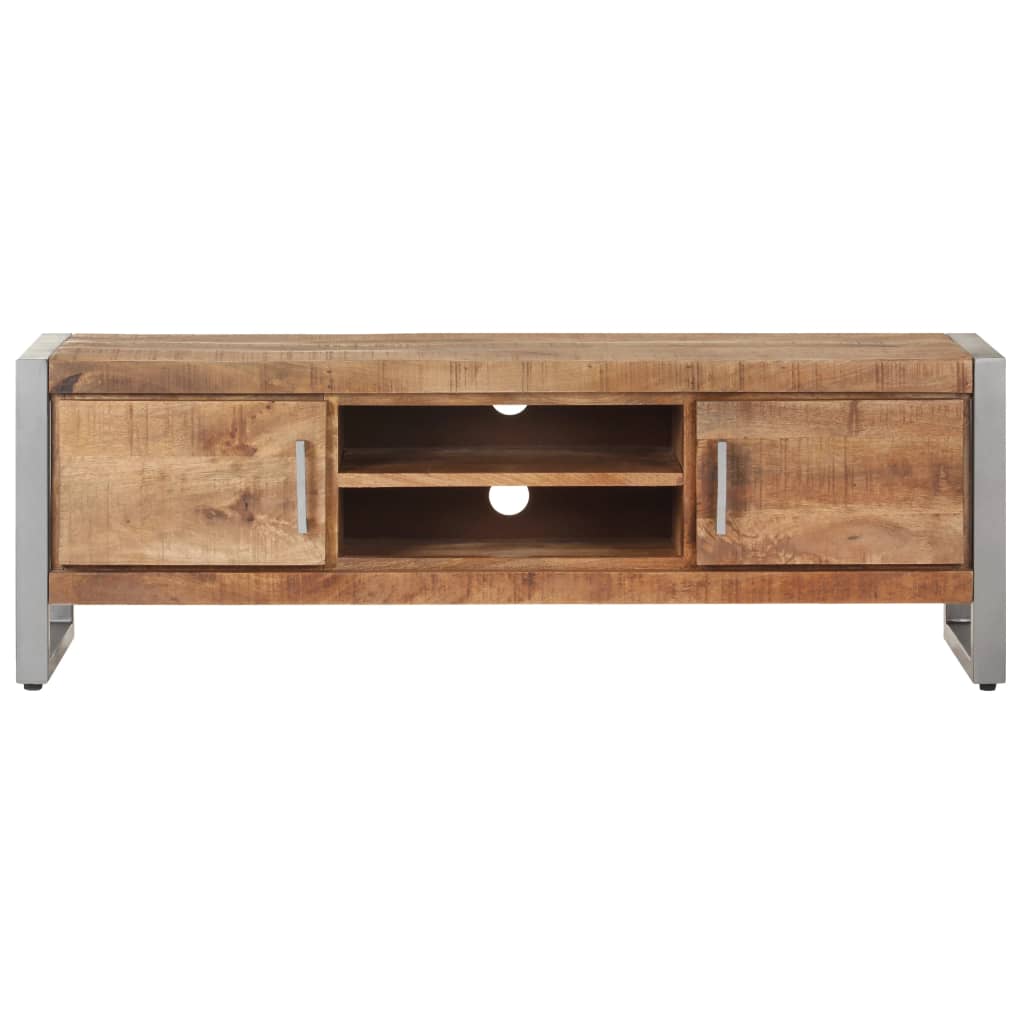 Meuble TV 120x30x40 cm Bois de manguier brut - XIOS