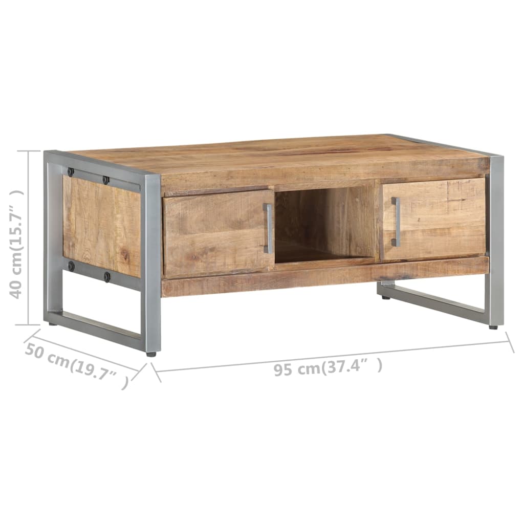 Table basse 95x50x40 cm Bois de manguier brut - XIOS