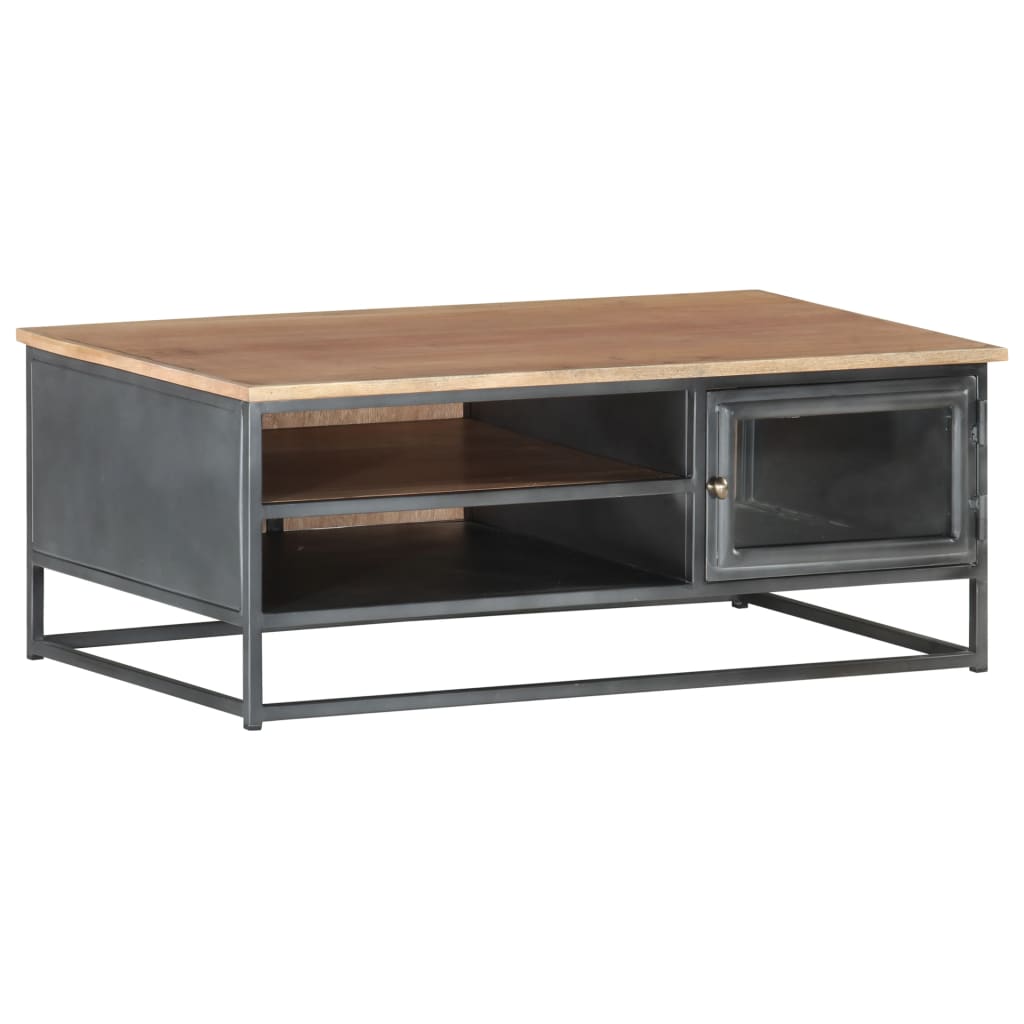 Table basse Gris 90x50x35 cm Bois d'acacia massif - XIOS