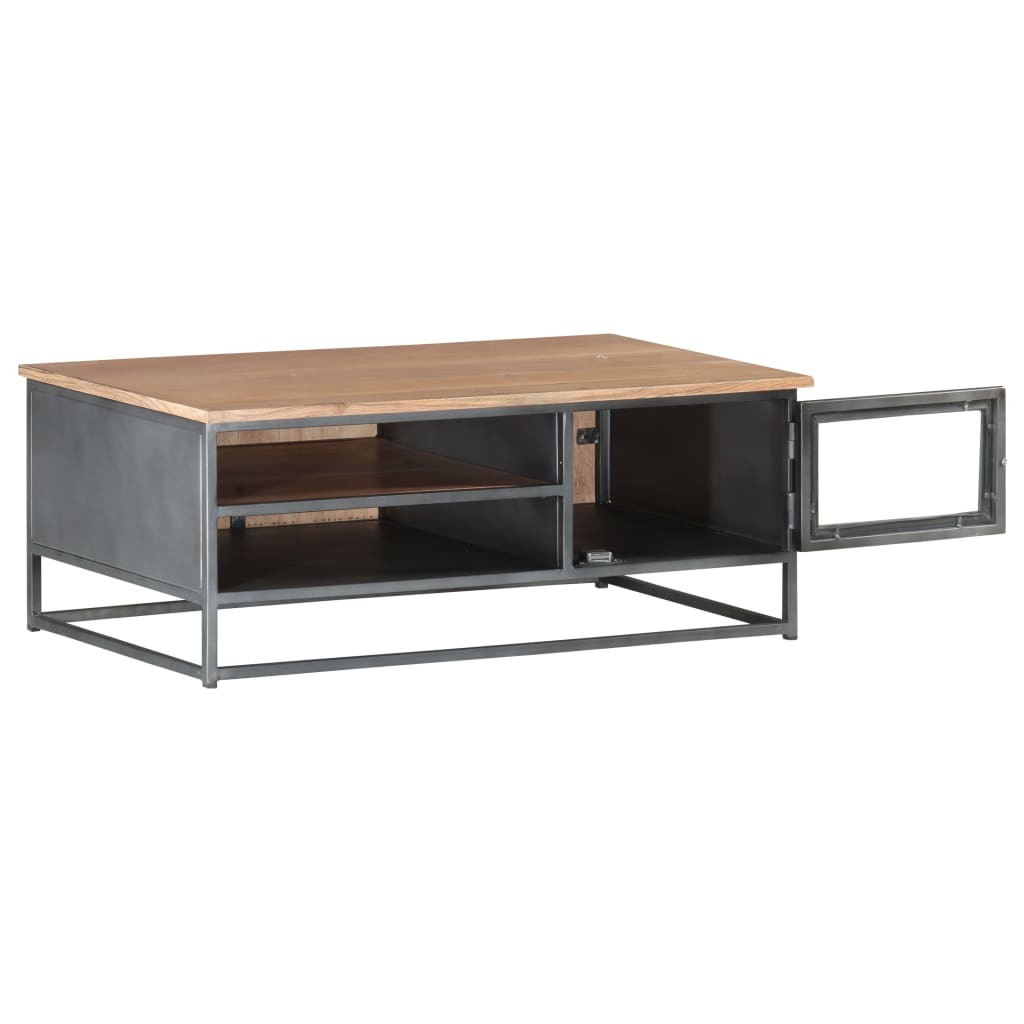 Table basse Gris 90x50x35 cm Bois d'acacia massif - XIOS