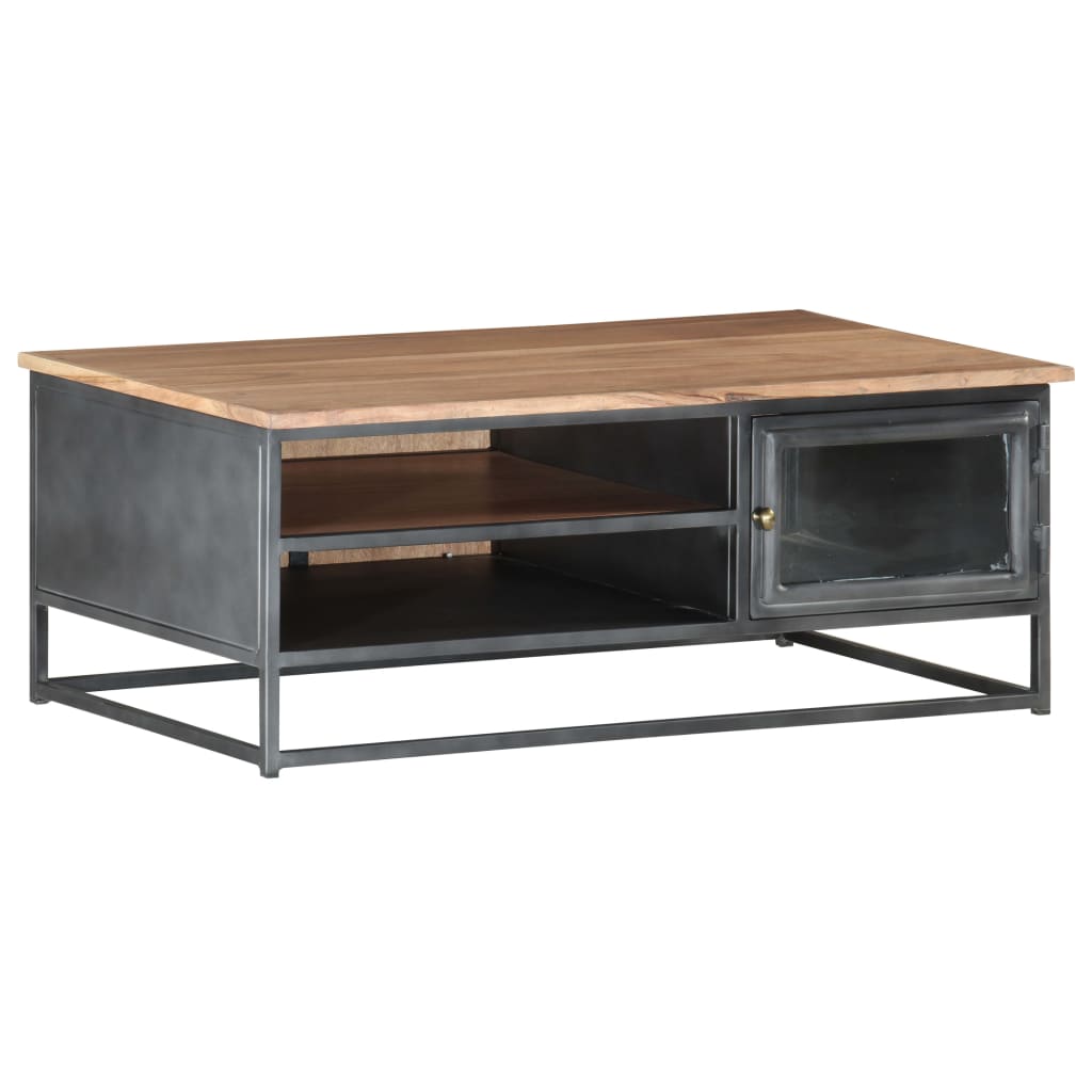 Table basse Gris 90x50x35 cm Bois d'acacia massif - XIOS