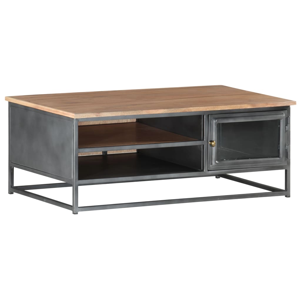 Table basse Gris 90x50x35 cm Bois d'acacia massif - XIOS