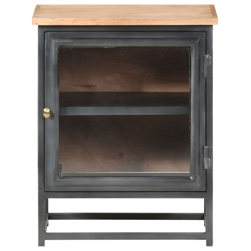 Table de chevet Gris 40x30x50 cm Bois d'acacia massif - XIOS