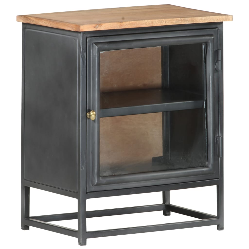 Table de chevet Gris 40x30x50 cm Bois d'acacia massif - XIOS