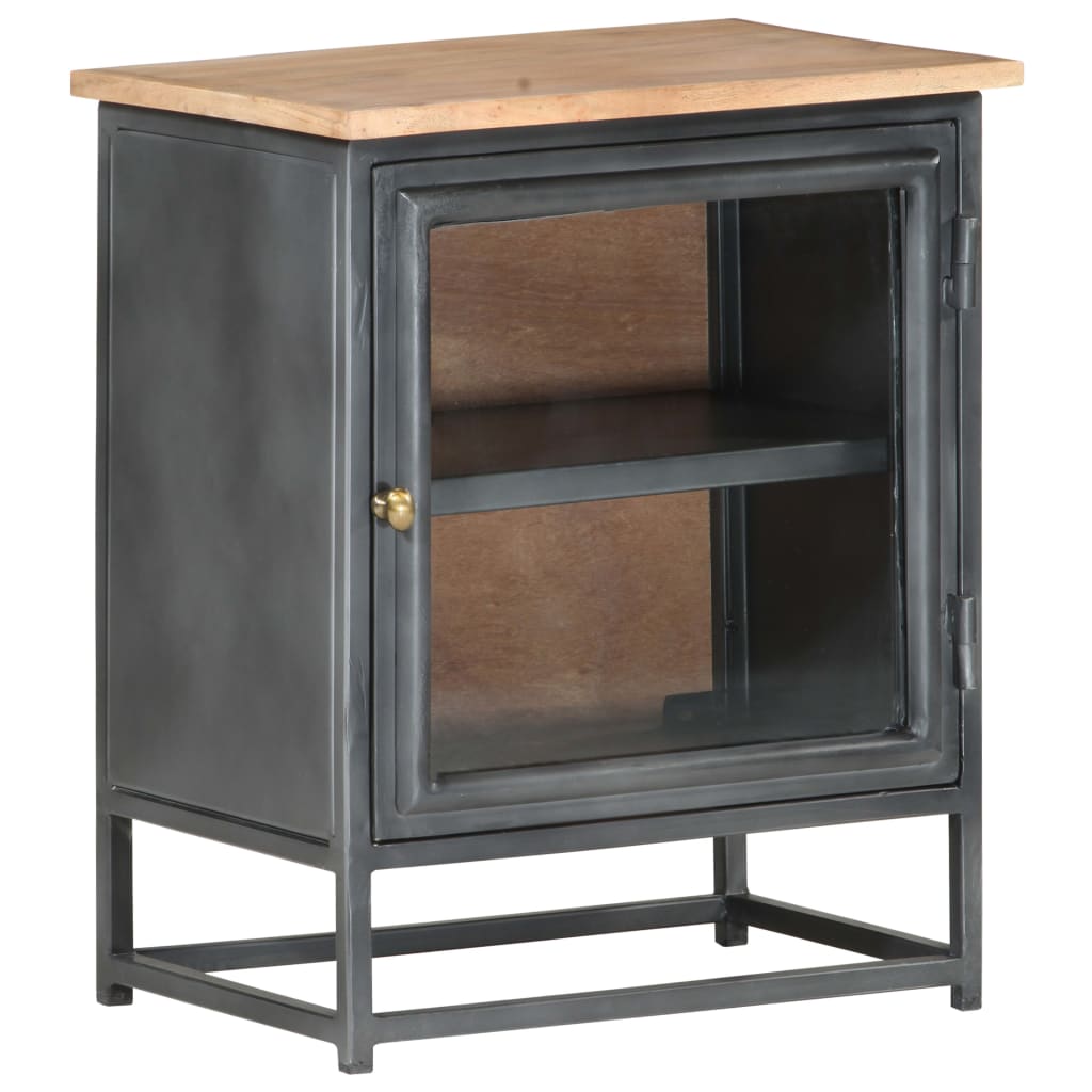Table de chevet Gris 40x30x50 cm Bois d'acacia massif - XIOS