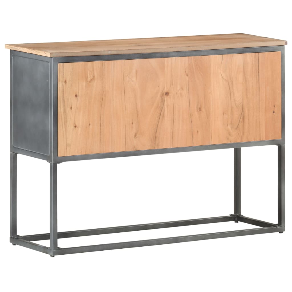 Buffet Gris 100x30x70 cm Bois d'acacia massif - XIOS