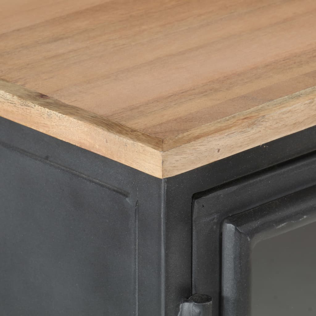 Buffet Gris 100x30x70 cm Bois d'acacia massif - XIOS