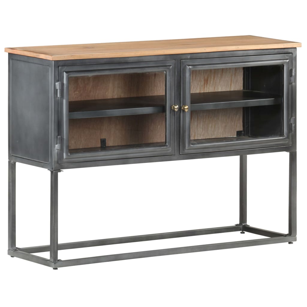 Buffet Gris 100x30x70 cm Bois d'acacia massif - XIOS