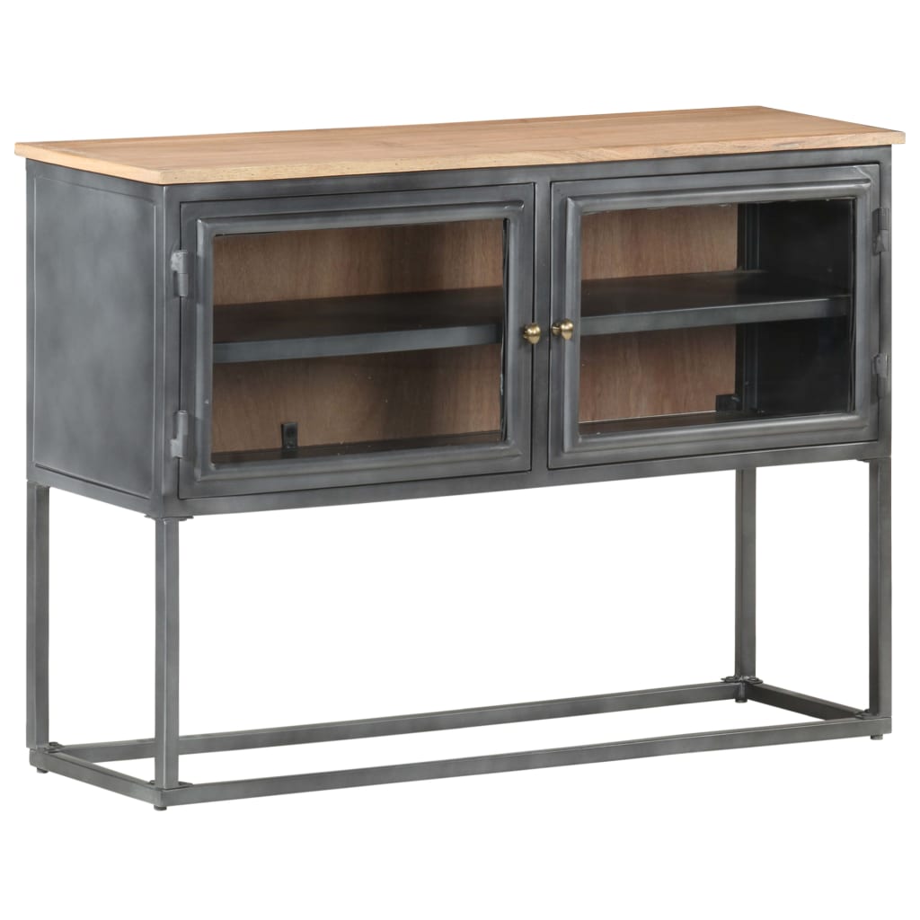 Buffet Gris 100x30x70 cm Bois d'acacia massif - XIOS