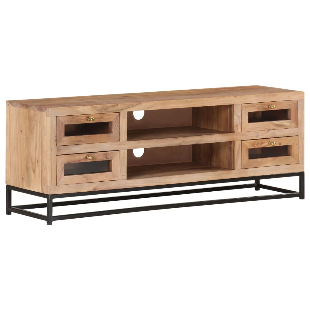 Meuble TV 110x30x40 cm Bois d'acacia massif Meubles TV vidaXL   