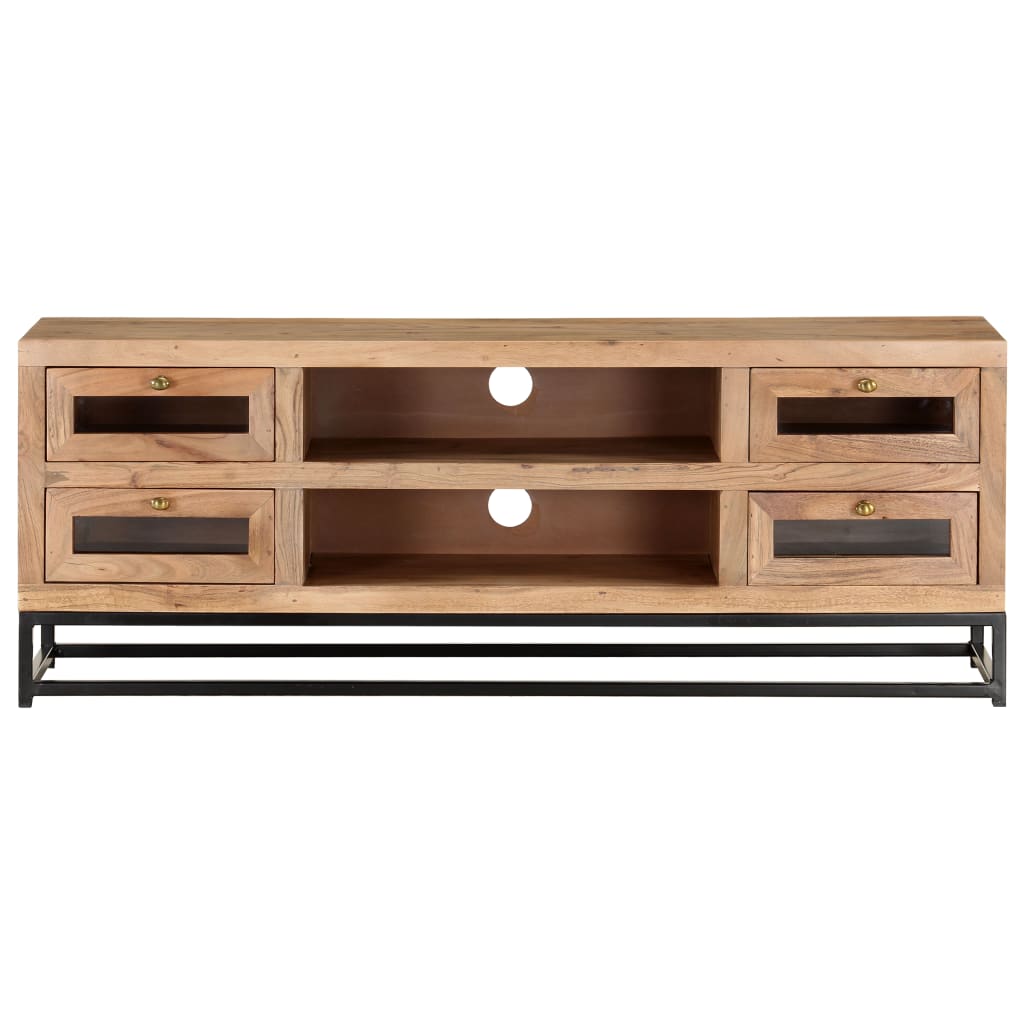Meuble TV 110x30x40 cm Bois d'acacia massif Meubles TV vidaXL   