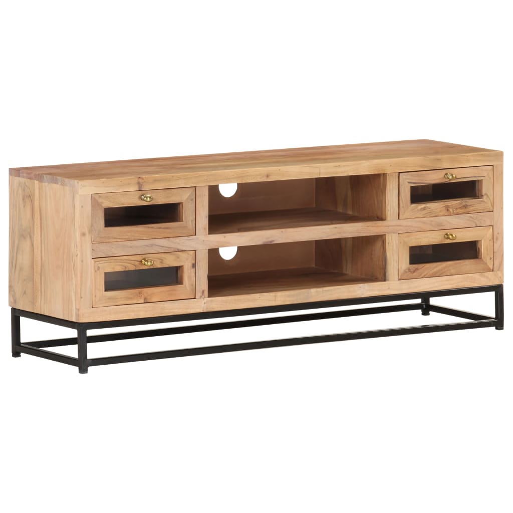 Meuble TV 110x30x40 cm Bois d'acacia massif Meubles TV vidaXL   