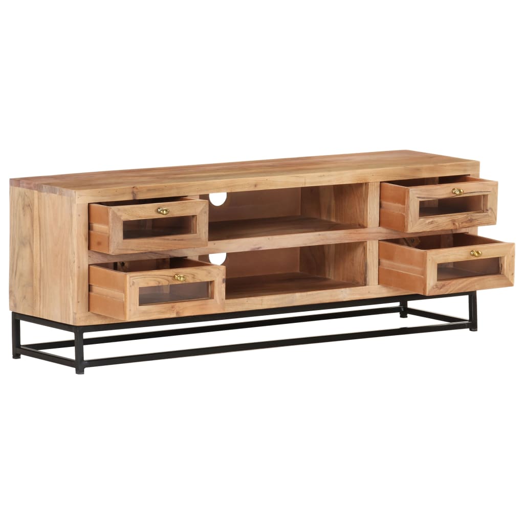 Meuble TV 110x30x40 cm Bois d'acacia massif Meubles TV vidaXL   