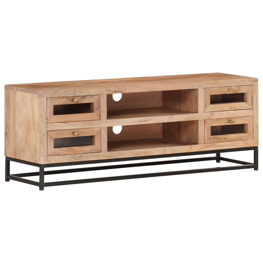 Meuble TV 110x30x40 cm Bois d'acacia massif Meubles TV vidaXL   