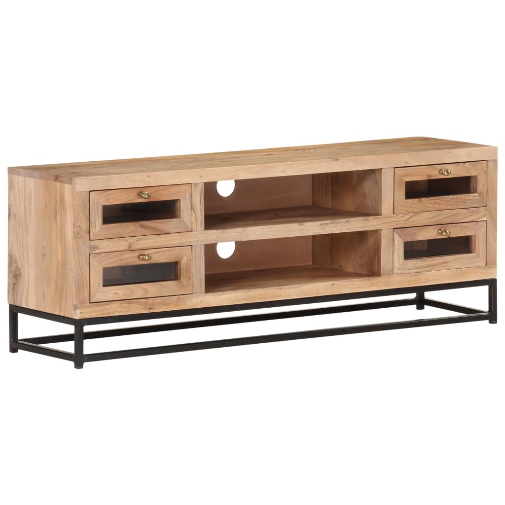 Meuble TV 110x30x40 cm Bois d'acacia massif Meubles TV vidaXL   