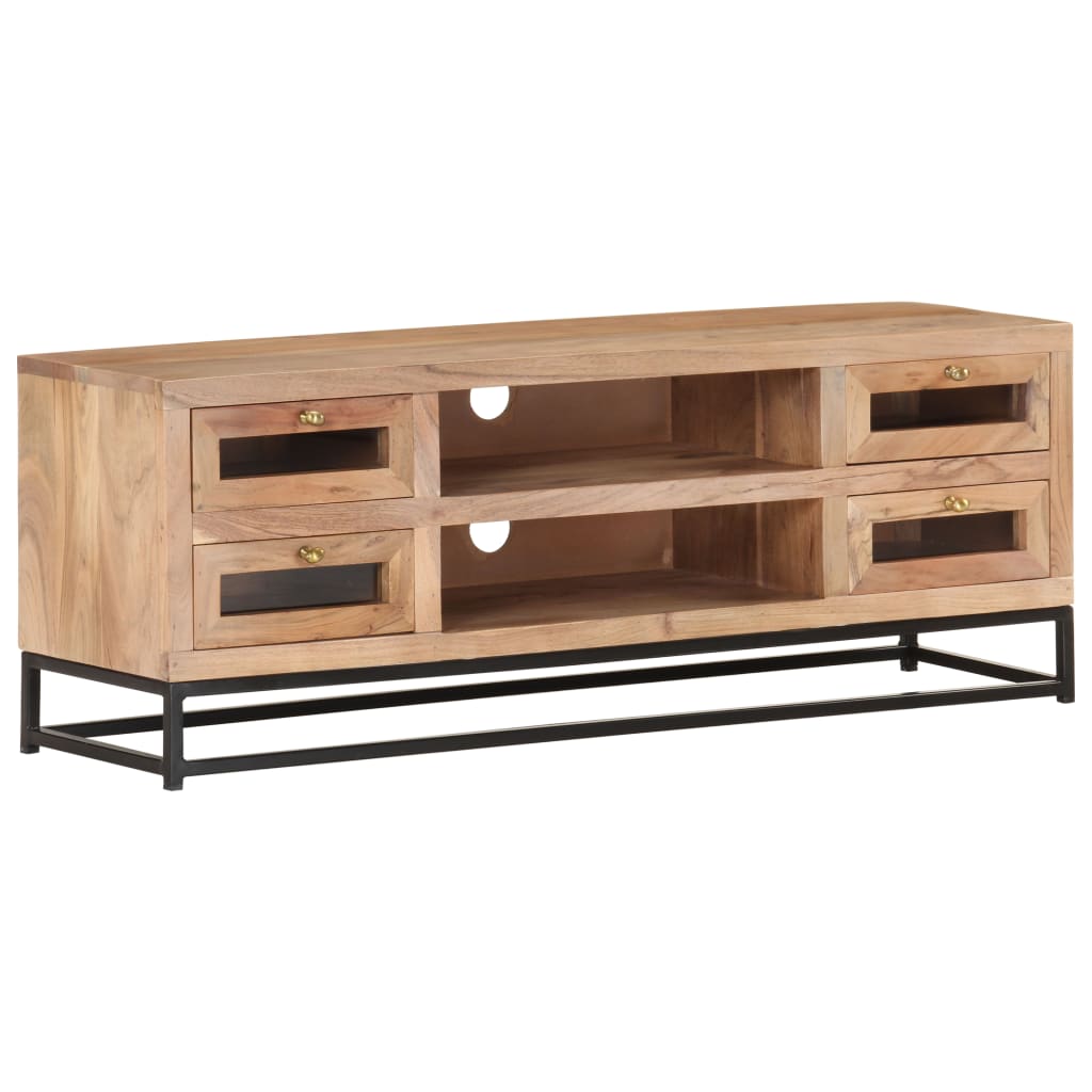Meuble TV 110x30x40 cm Bois d'acacia massif Meubles TV vidaXL   