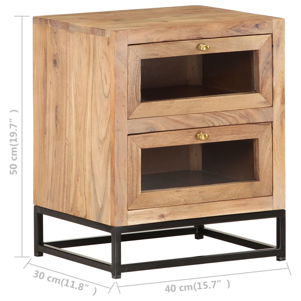 Table de chevet 40x30x50 cm Bois d'acacia massif - XIOS