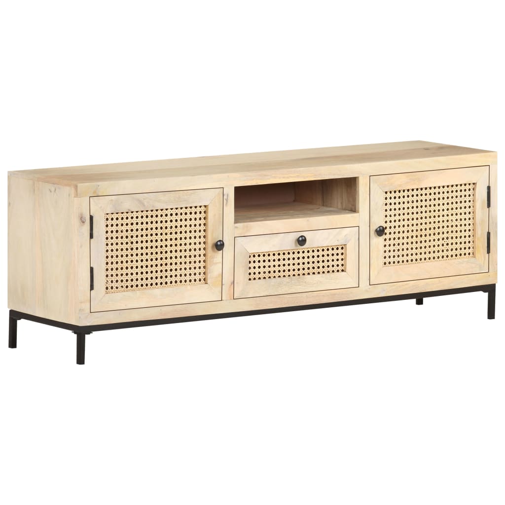 Meuble TV 120x30x40 cm Bois de manguier et canne naturelle Meubles TV vidaXL   