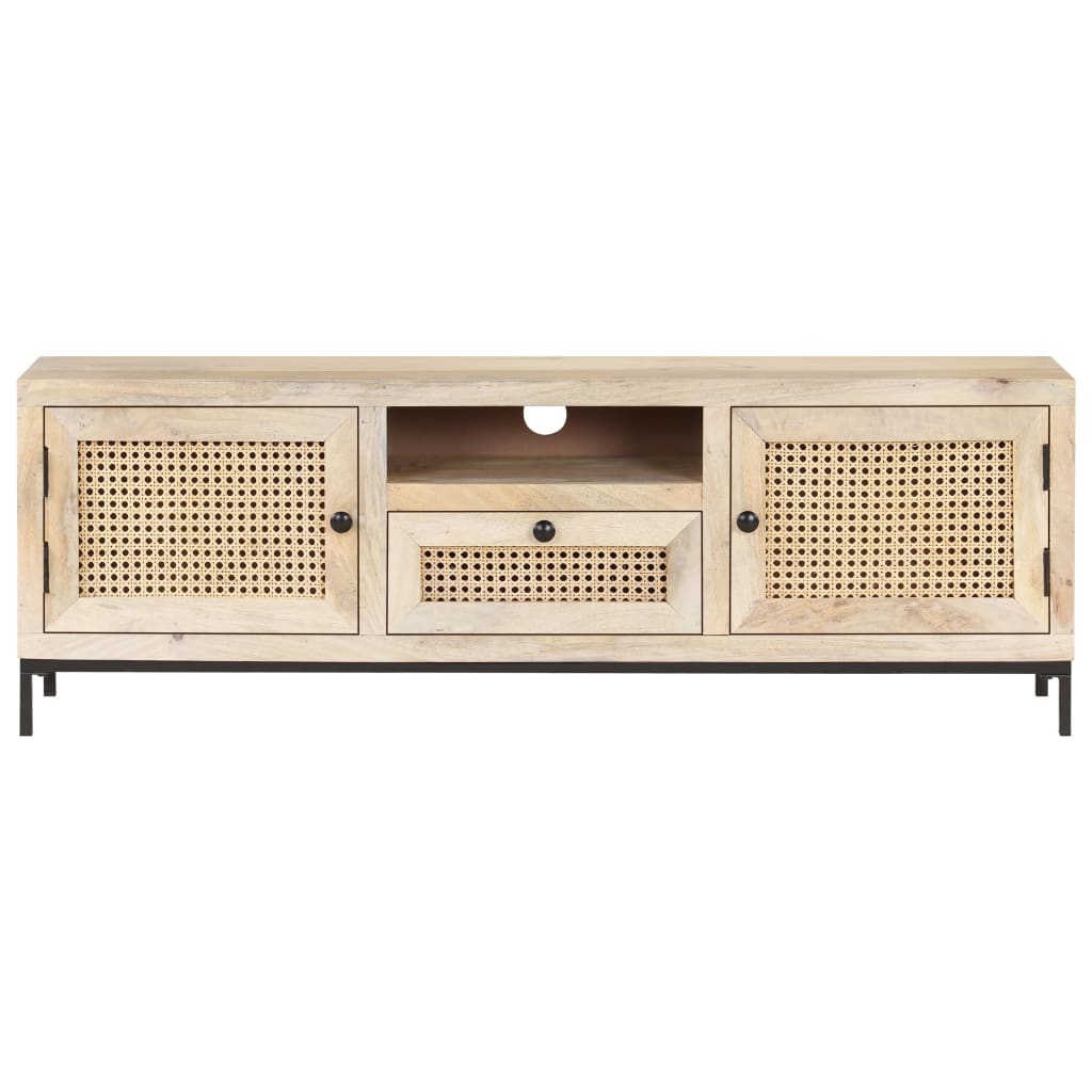 Meuble TV 120x30x40 cm Bois de manguier et canne naturelle Meubles TV vidaXL   