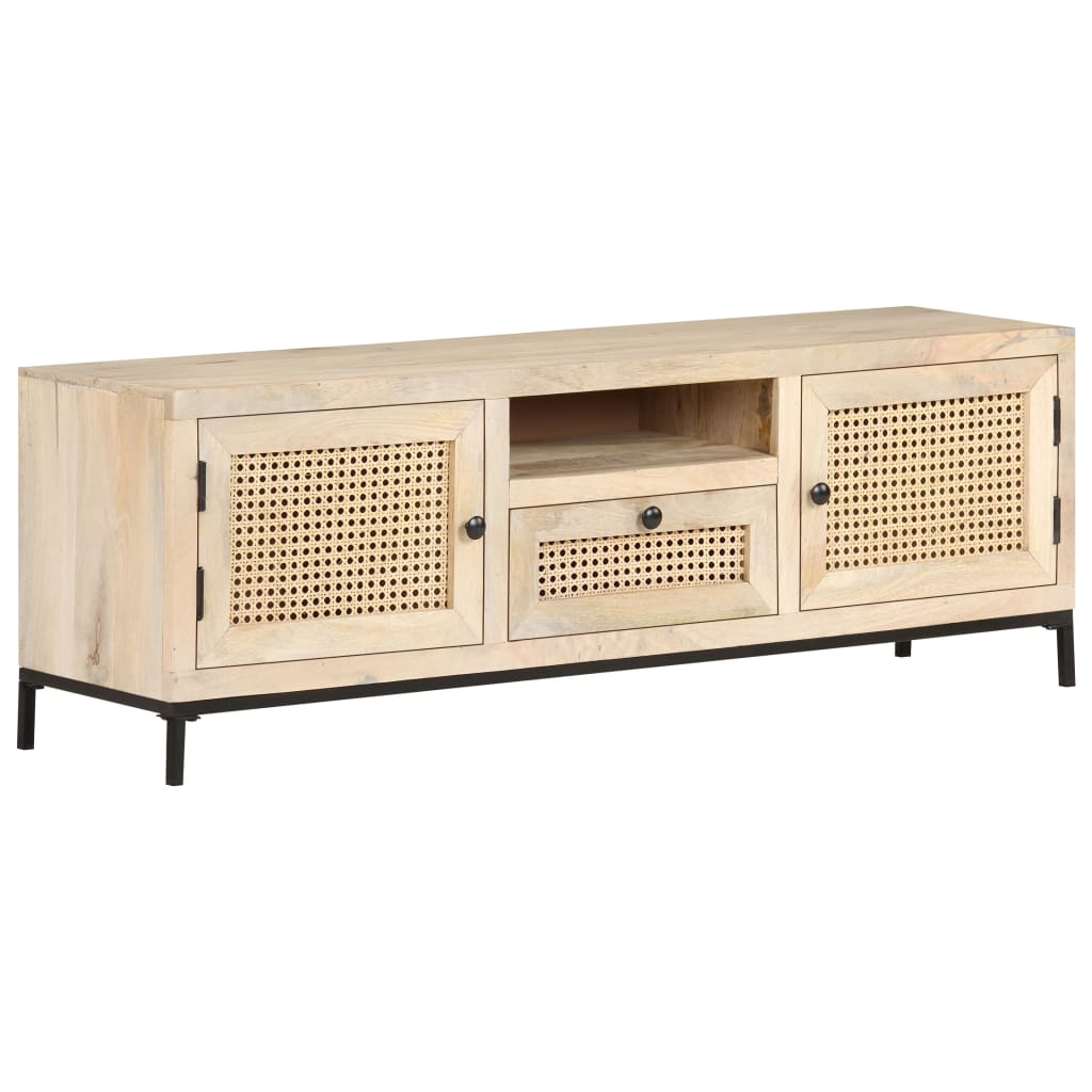Meuble TV 120x30x40 cm Bois de manguier et canne naturelle Meubles TV vidaXL   