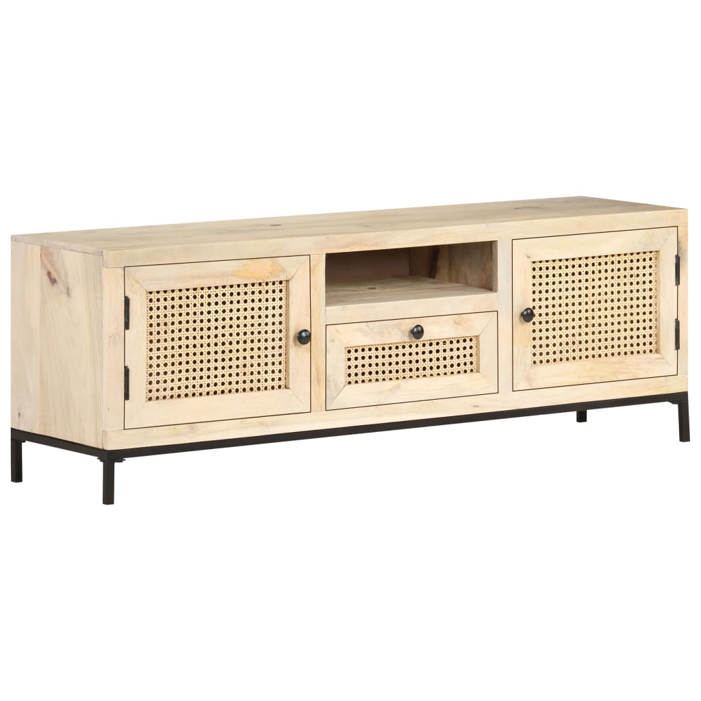 Meuble TV 120x30x40 cm Bois de manguier et canne naturelle Meubles TV vidaXL   