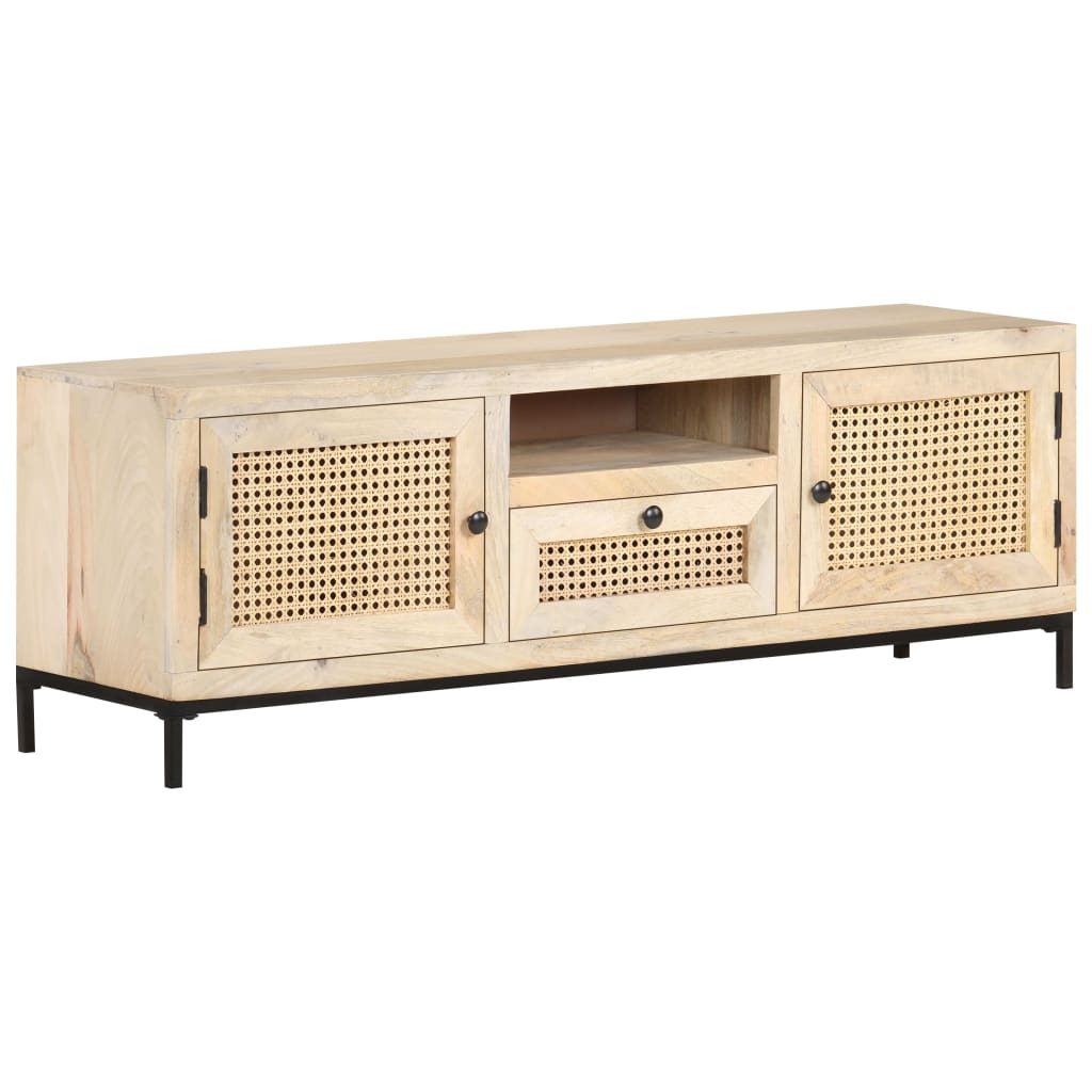 Meuble TV 120x30x40 cm Bois de manguier et canne naturelle Meubles TV vidaXL   
