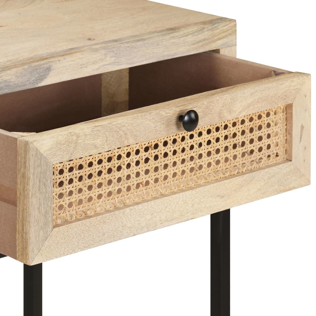 Table console 100x35x76 cm Bois de manguier et canne naturelle - XIOS