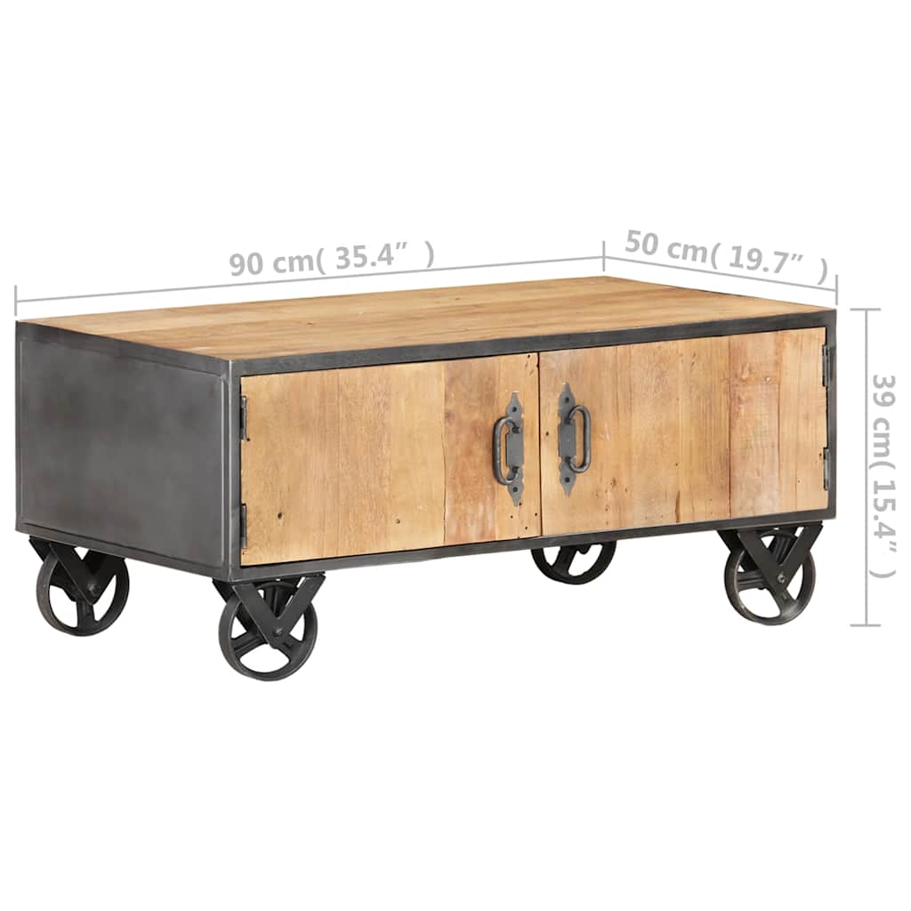 Table basse 90x50x39 cm Bois de récupération massif - XIOS