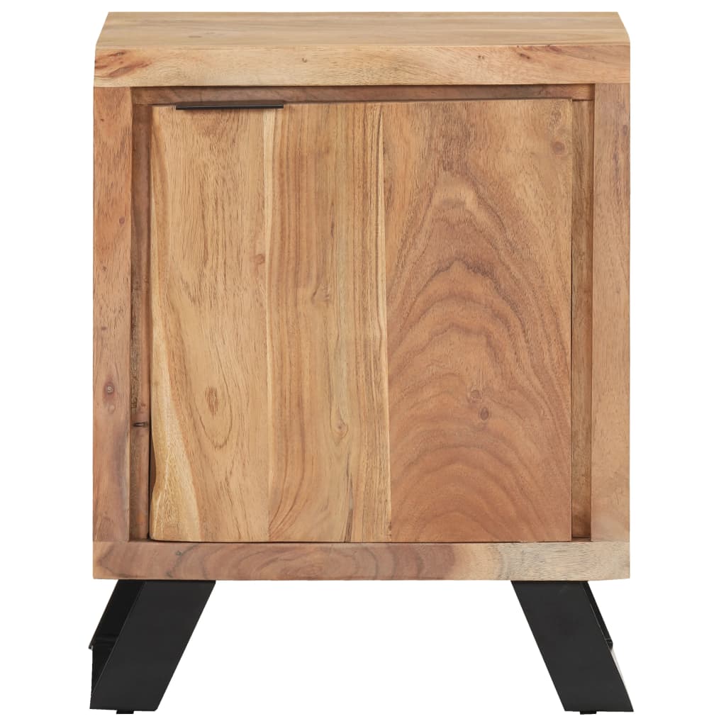 Table de chevet 40x30x50 cm Bois d'acacia avec bord naturel - XIOS