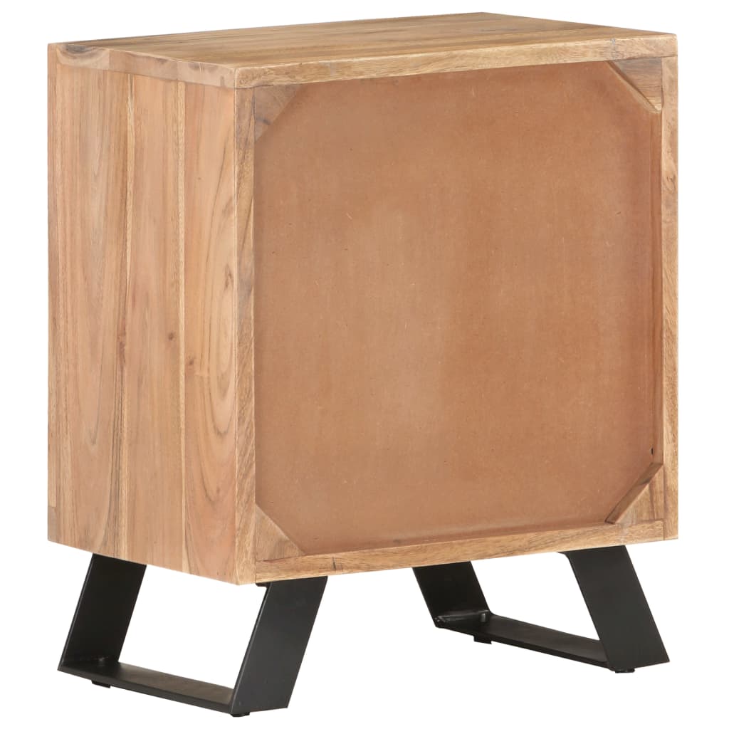 Table de chevet 40x30x50 cm Bois d'acacia avec bord naturel - XIOS