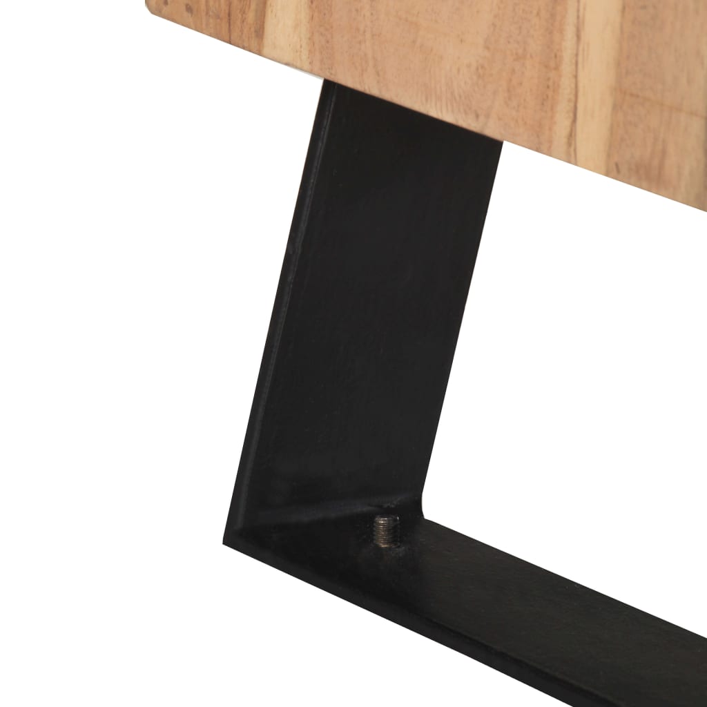 Table de chevet 40x30x50 cm Bois d'acacia avec bord naturel - XIOS
