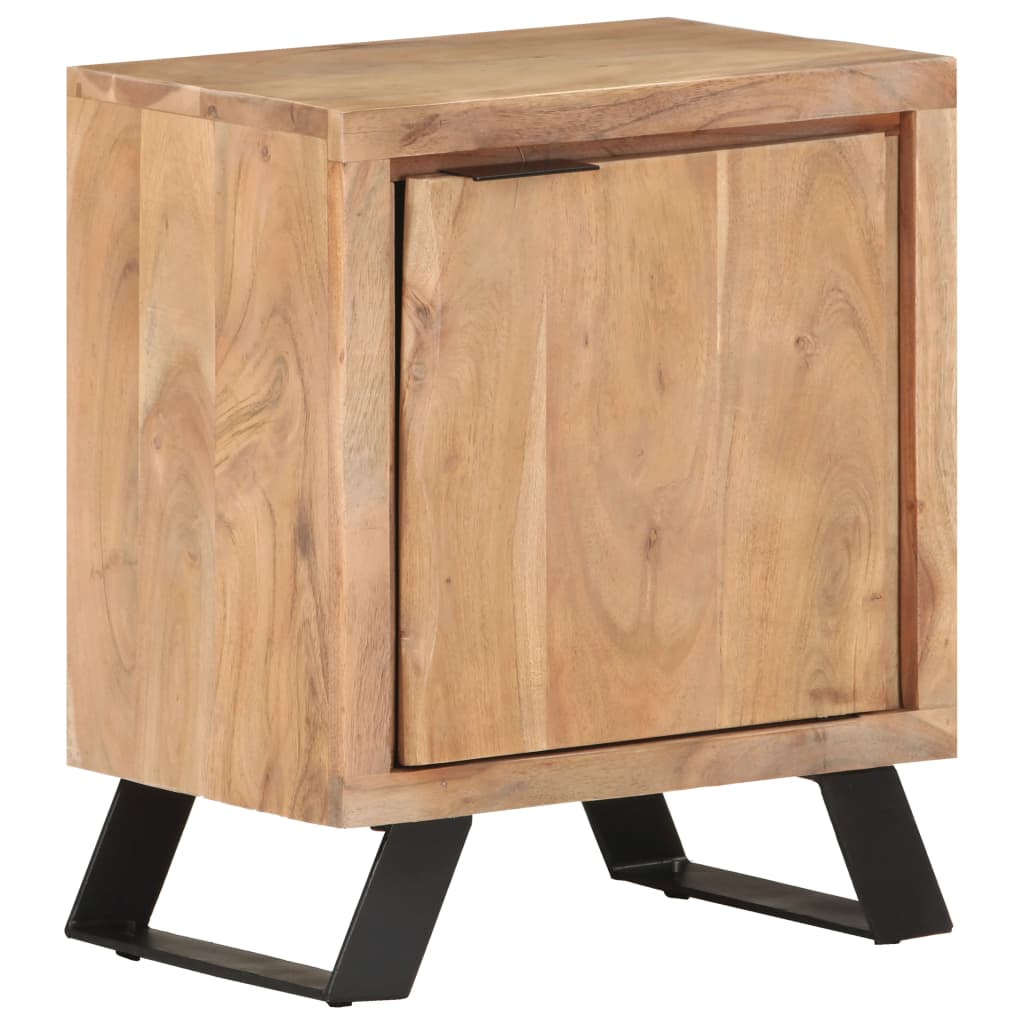 Table de chevet 40x30x50 cm Bois d'acacia avec bord naturel - XIOS