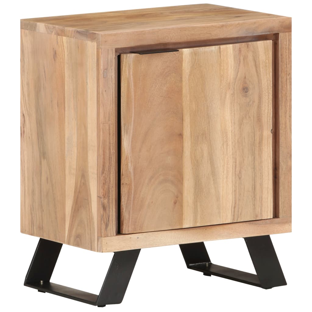 Table de chevet 40x30x50 cm Bois d'acacia avec bord naturel - XIOS