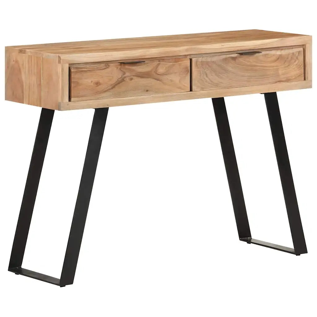Table console 100x35x76 cm Bois d’acacia avec bord naturel - XIOS