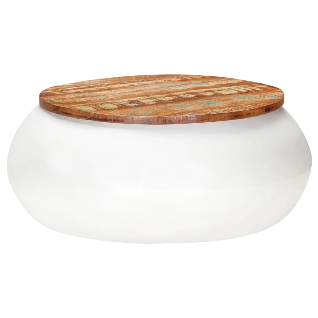 Table basse Blanc 68x68x30 cm Bois de récupération solide Tables basses vidaXL