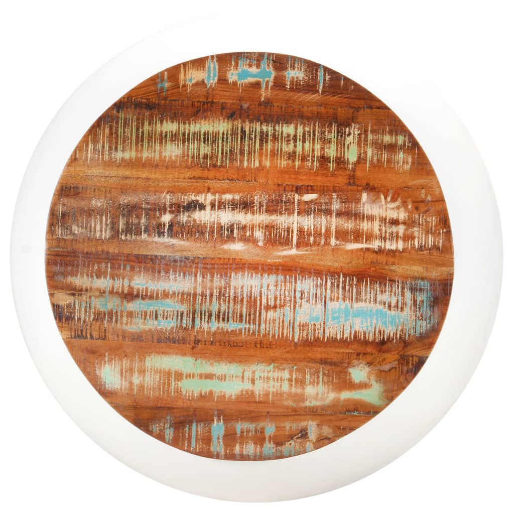 Table basse Blanc 68x68x30 cm Bois de récupération solide Tables basses vidaXL