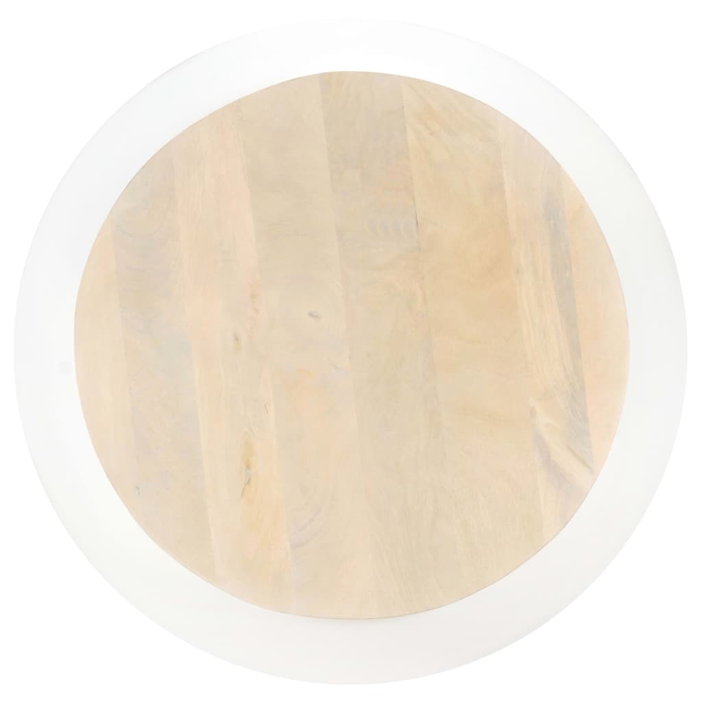 Table basse Blanc 68x68x30 cm Bois de manguier solide - XIOS