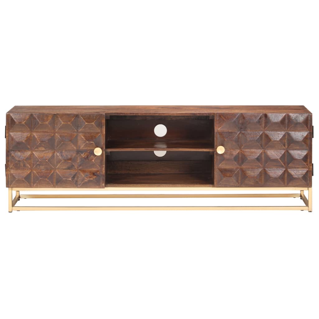 Meuble TV 124 x 29 x 45 cm en bois de manguier massif - XIOS