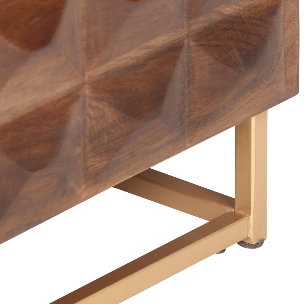 Meuble TV 124 x 29 x 45 cm en bois de manguier massif - XIOS