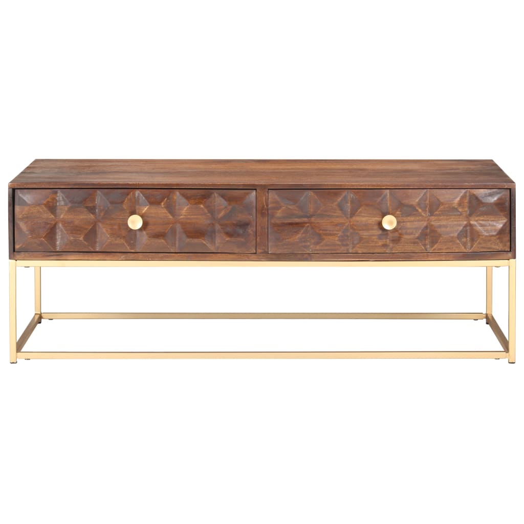 Table basse 112 x 50 x 40 cm en bois de manguier massif - XIOS