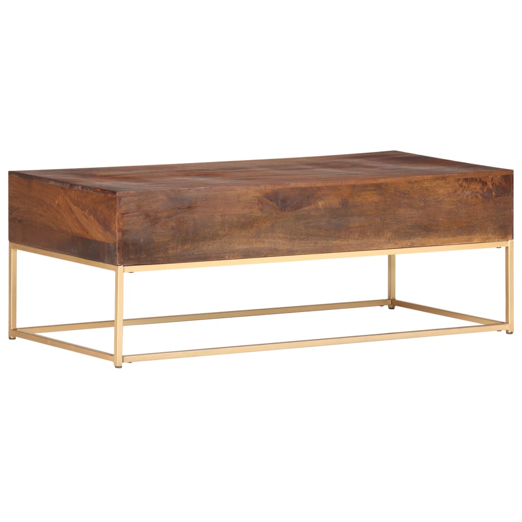 Table basse 112 x 50 x 40 cm en bois de manguier massif - XIOS