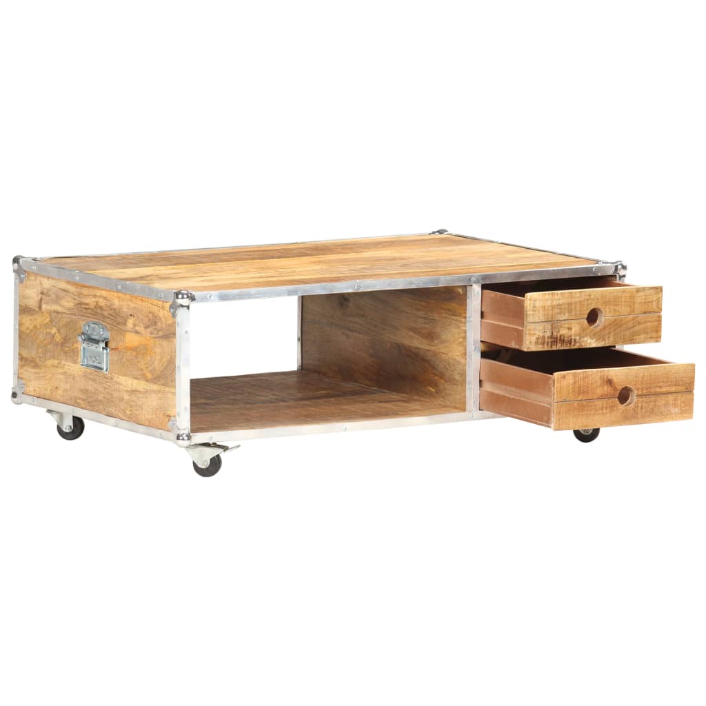 Table basse 89x59x33 cm Bois massif de manguier brut - XIOS