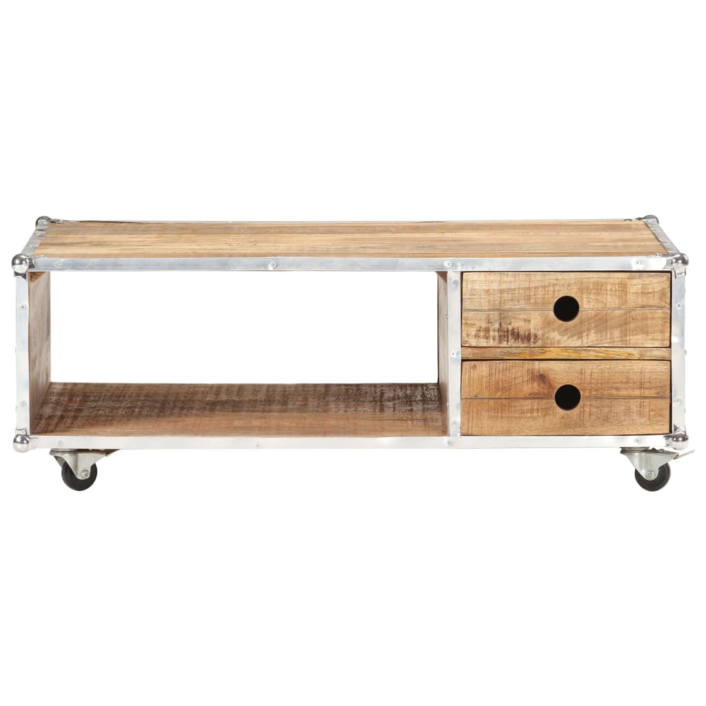 Table basse 89x59x33 cm Bois massif de manguier brut - XIOS