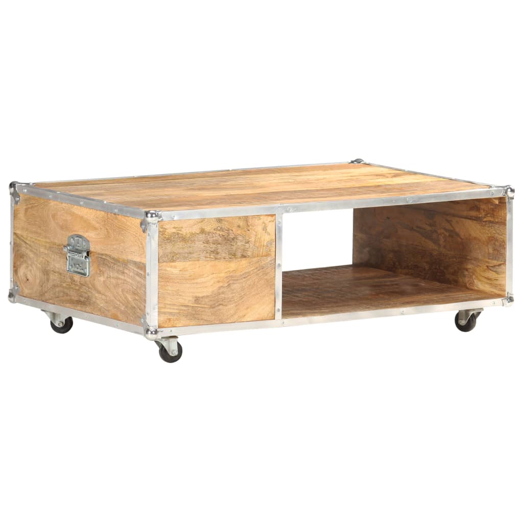 Table basse 89x59x33 cm Bois massif de manguier brut - XIOS