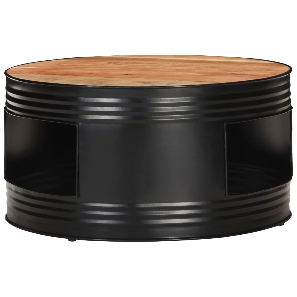 Table basse Noir 68x68x36 cm Bois d'acacia massif - XIOS