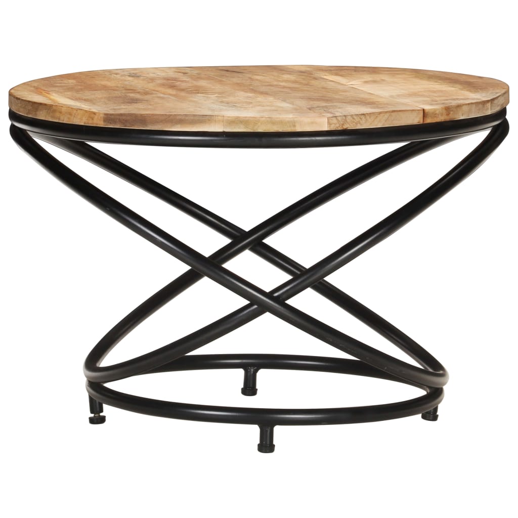 Table basse Noir 60x60x40 cm Bois massif de manguier brut - XIOS