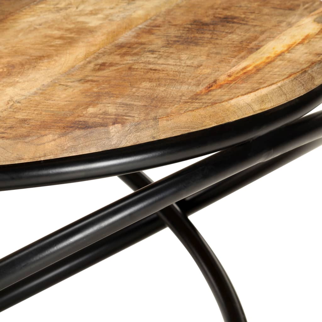 Table basse Noir 60x60x40 cm Bois massif de manguier brut - XIOS