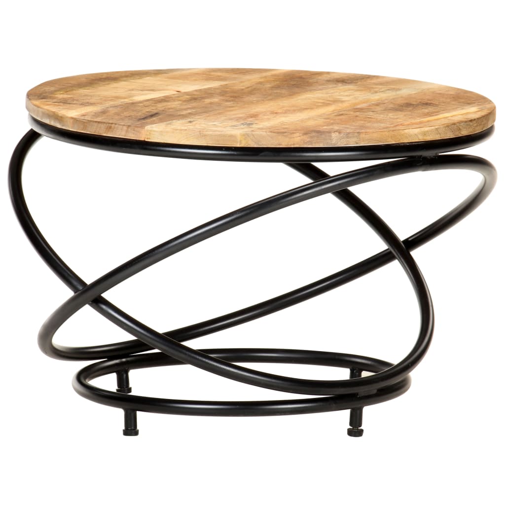 Table basse Noir 60x60x40 cm Bois massif de manguier brut - XIOS